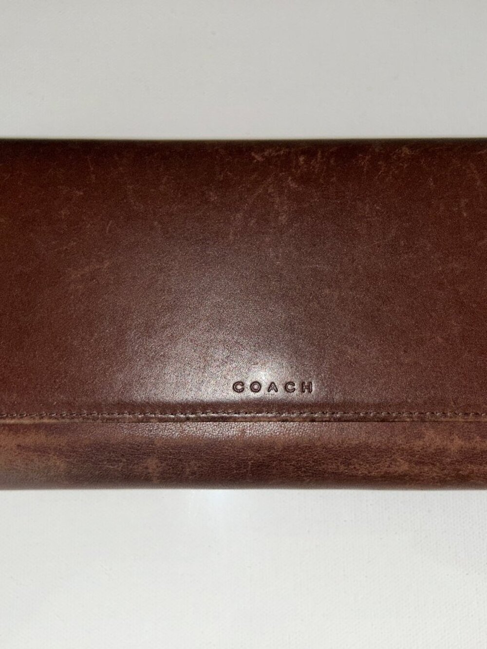 Coach Brown Leather Checkbook Wallet Organizer, Vintage